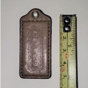 Coach full size/large TAUPE genuine leather Hang Tag